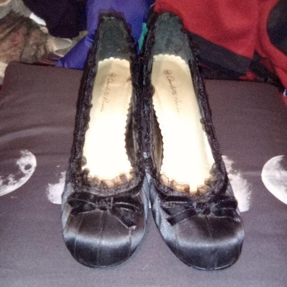 Charlotte Russe black heels pin up girl style